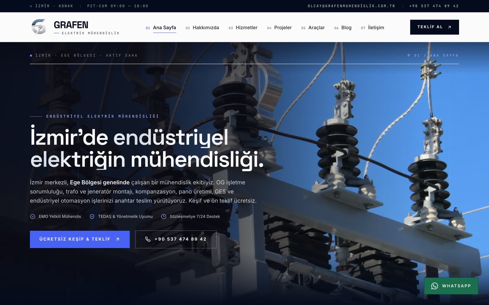 Grafen Elektrik Mühendislik web sitesi