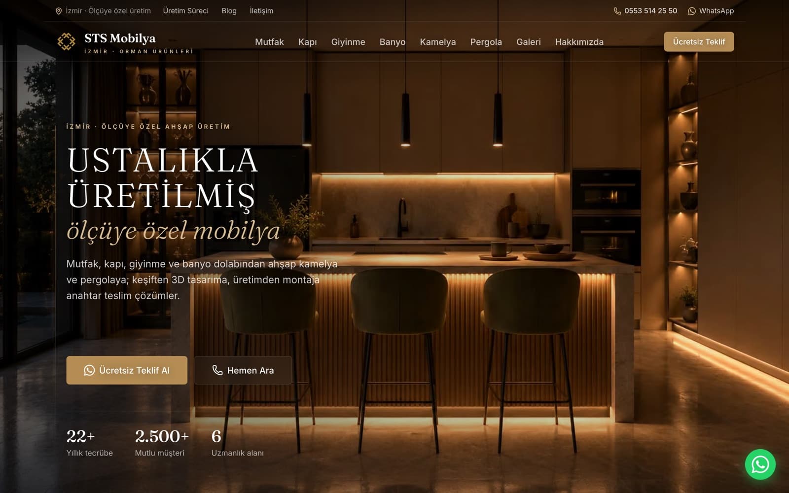 STS Mobilya web sitesi